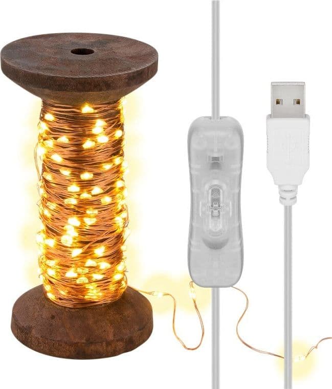 Bobina con Filo di Rame 150 Luci LED IP22 USB Interruttore On Off in Catene luminose Scontolo.net - Potenza, commercioVirtuoso.it