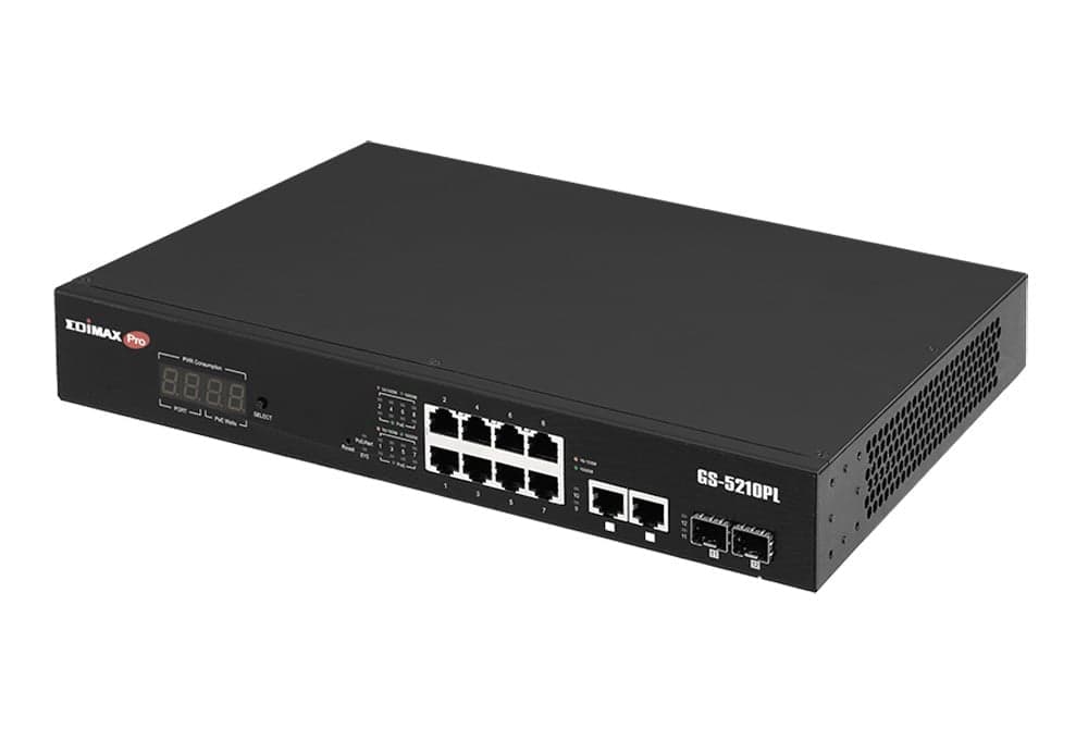 Smart Switch Web a Lungo Raggio 12 porte Gigabit PoE+ VLAN con 2 porte Gigabit RJ45 e 2 porte SFP, GS-5210PL in  Scontolo.net - Potenza, commercioVirtuoso.it