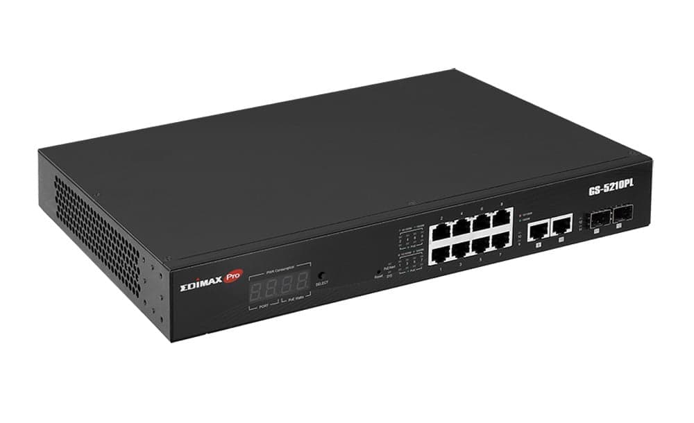 Smart Switch Web a Lungo Raggio 12 porte Gigabit PoE+ VLAN con 2 porte Gigabit RJ45 e 2 porte SFP, GS-5210PL in  Scontolo.net - Potenza, commercioVirtuoso.it