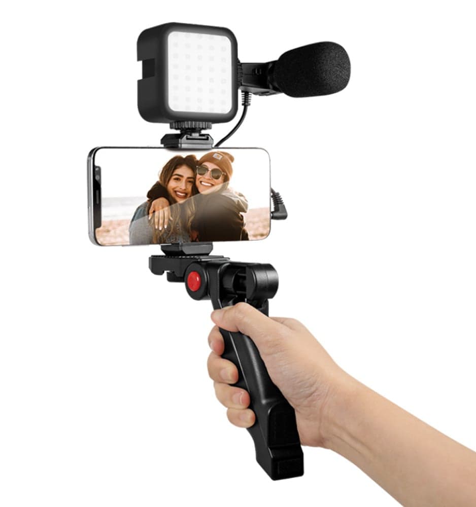 Kit Vlogger Treppiede per Smartphone 4,7''–7'' con Luce LED e Microfono Direzionale in Kit per foto e video Scontolo.net - Potenza, commercioVirtuoso.it