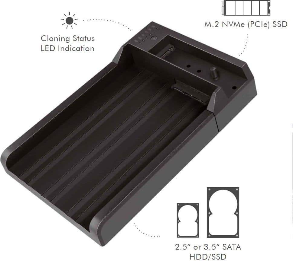 Box duplicazione esterna USB 3.2 Gen 2 Dual Bay Quickport One-Key Offline Clone Portatile in Alloggiamenti Scontolo.net - Potenza, commercioVirtuoso.it