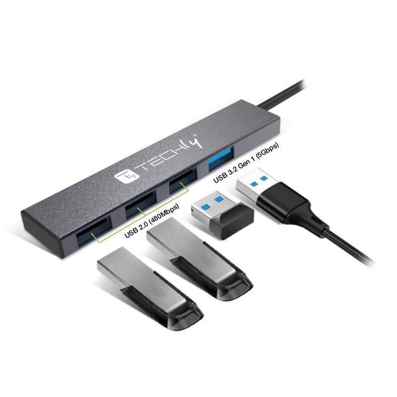 Hub USB-A 3.2 a 4 porte USB-A Slim in Metallo in  Scontolo.net - Potenza, commercioVirtuoso.it