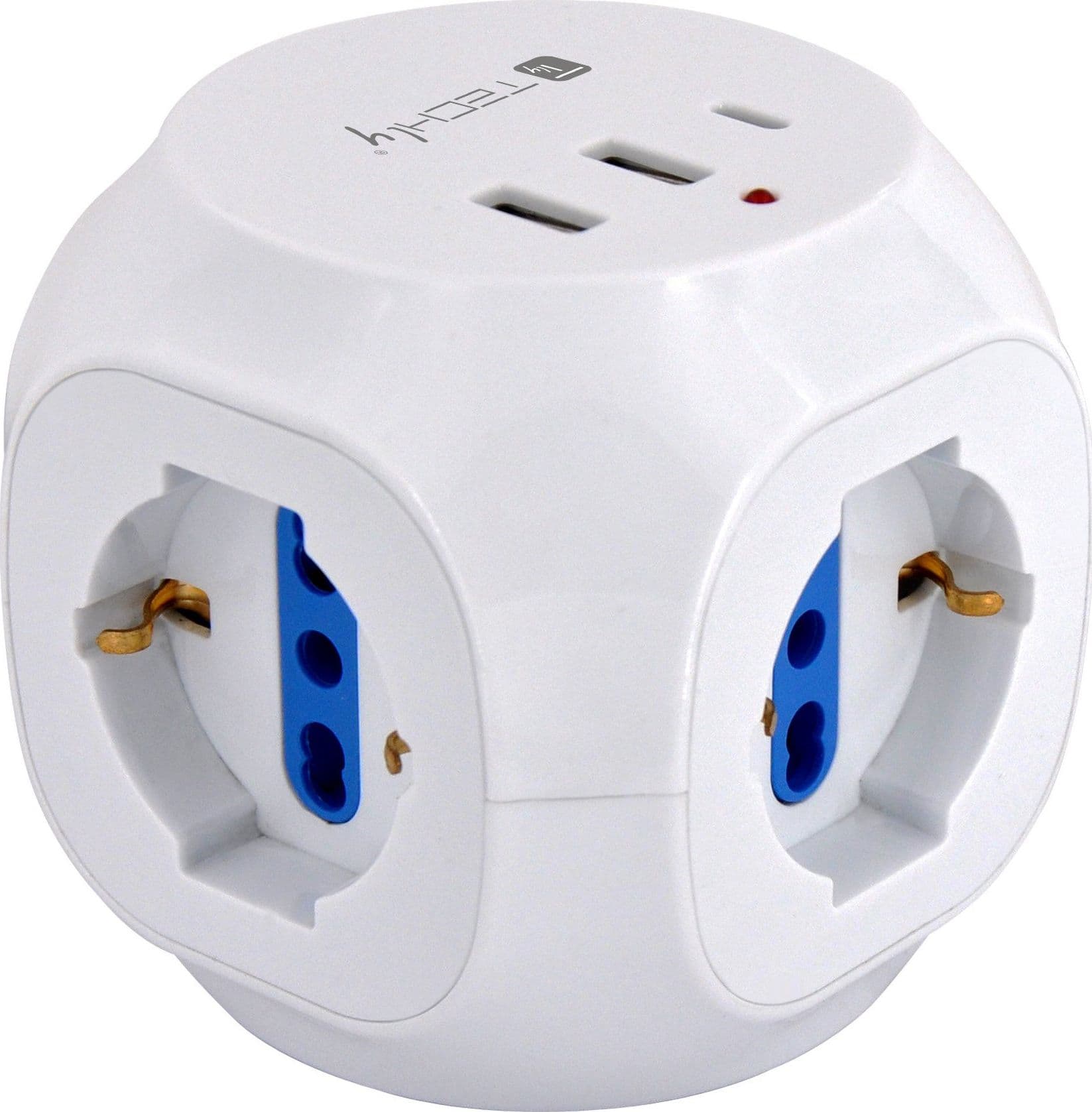 Multipresa a Cubo 3 Posti con 2 Porte USB-A e 1 USB-C&trade QC3.0 in Multiprese Scontolo.net - Potenza, commercioVirtuoso.it