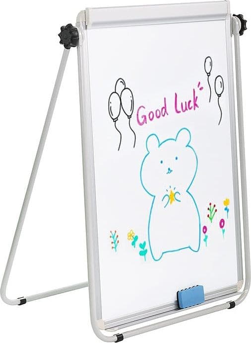 Lavagna Magnetica Bifacciale Flipchart Portatile 70x100 cm con Supporto