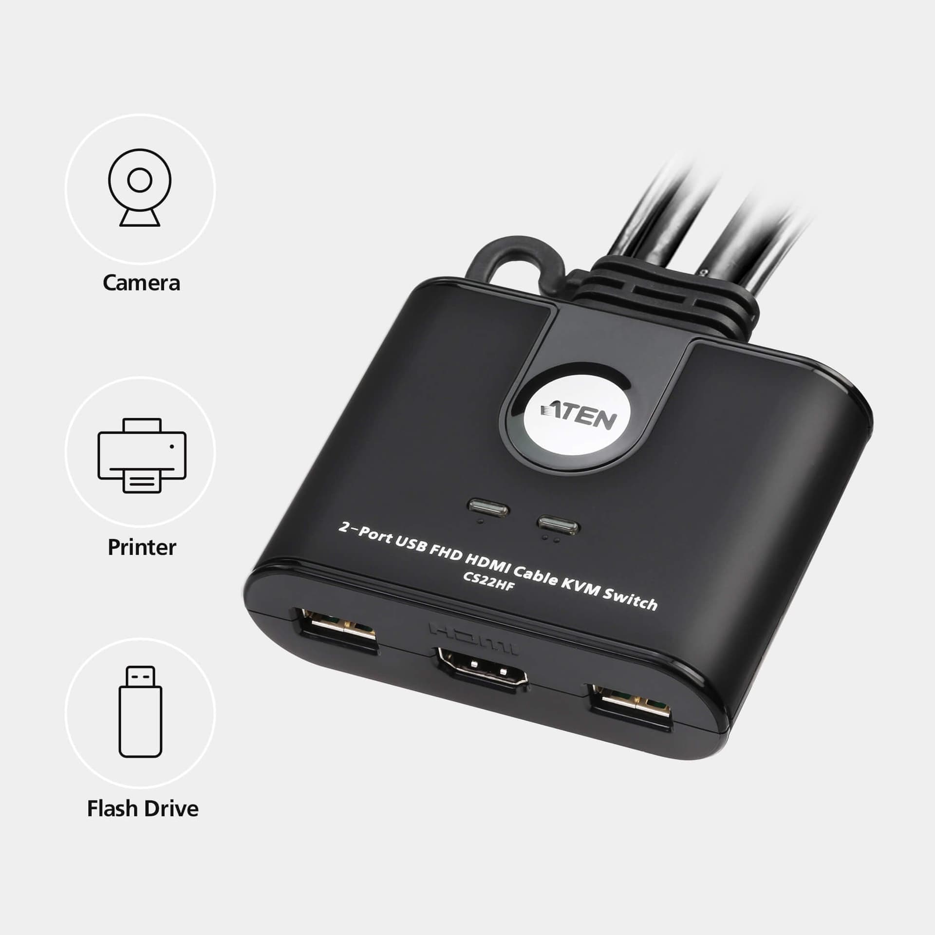 Switch KVM Cablato HDMI FHD USB a 2 porte, CS22HF in  Scontolo.net - Potenza, commercioVirtuoso.it