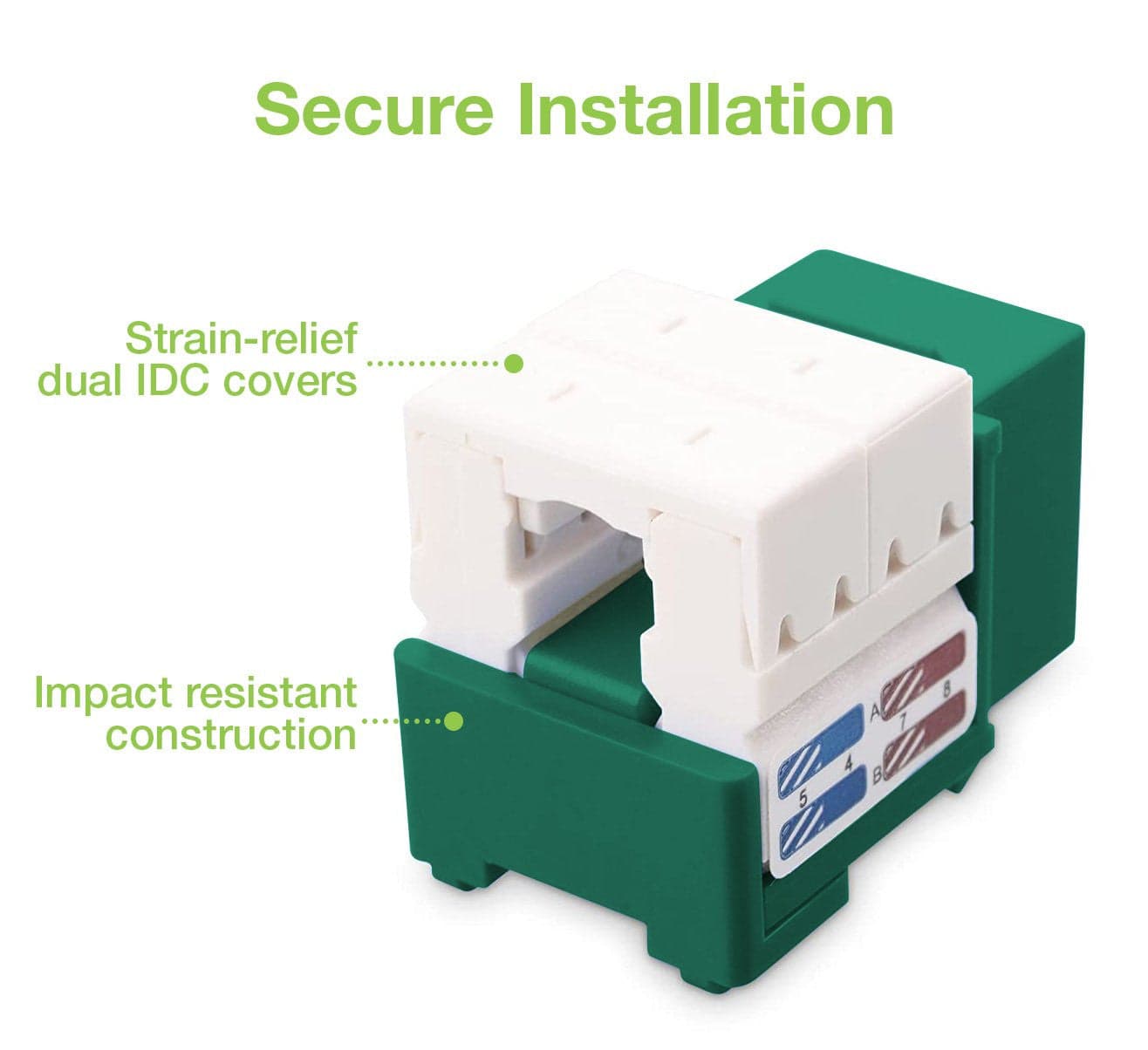 Frutto Keystone RJ45 Cat.6 UTP IDC 90&deg Verde in Cavi Ethernet Scontolo.net - Potenza, commercioVirtuoso.it