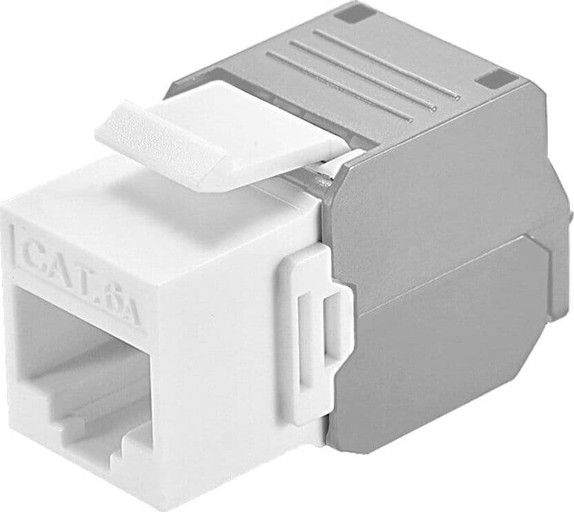 Frutto Keystone RJ45 Cat.6A UTP Tool-Free Bianco Grigio in Cavi Ethernet Scontolo.net - Potenza, commercioVirtuoso.it
