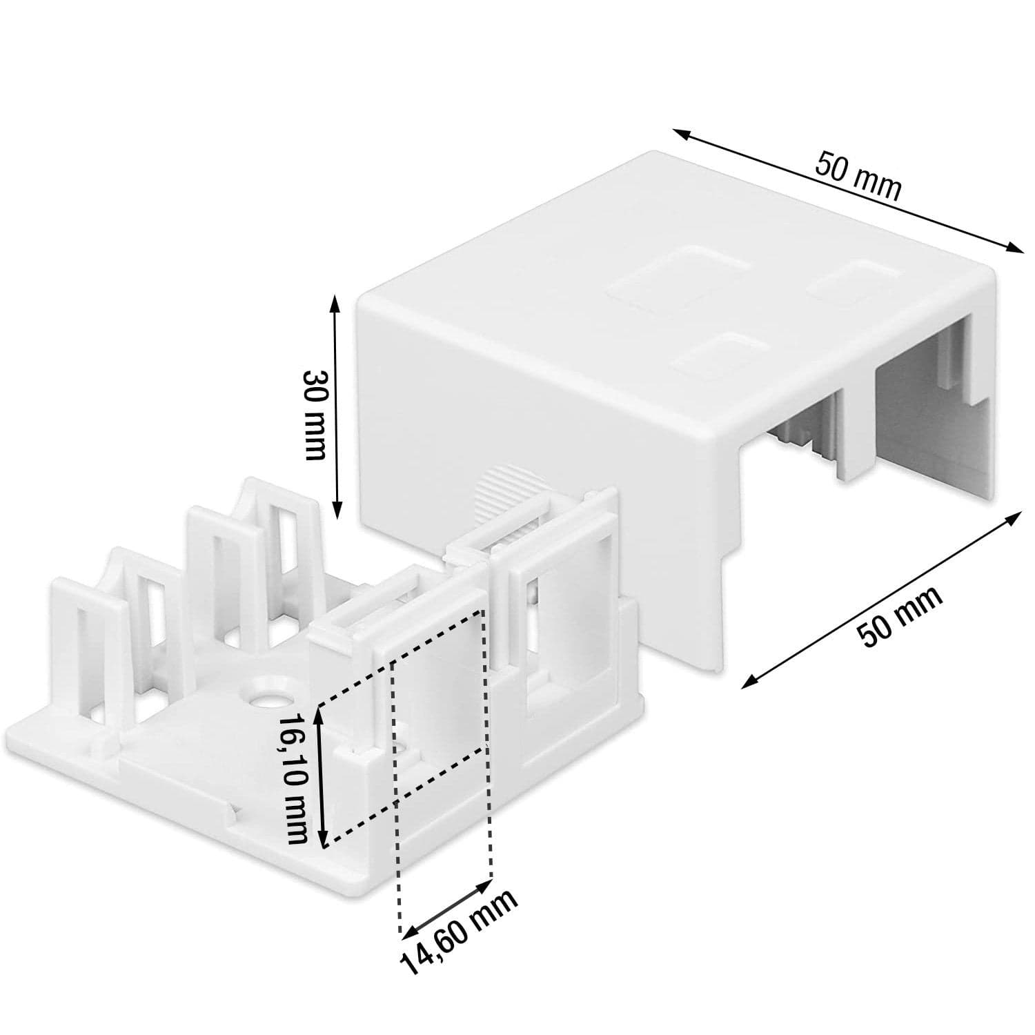 Presa a Muro per 2 Frutti Keystone Bianco in Socket Scontolo.net - Potenza, commercioVirtuoso.it