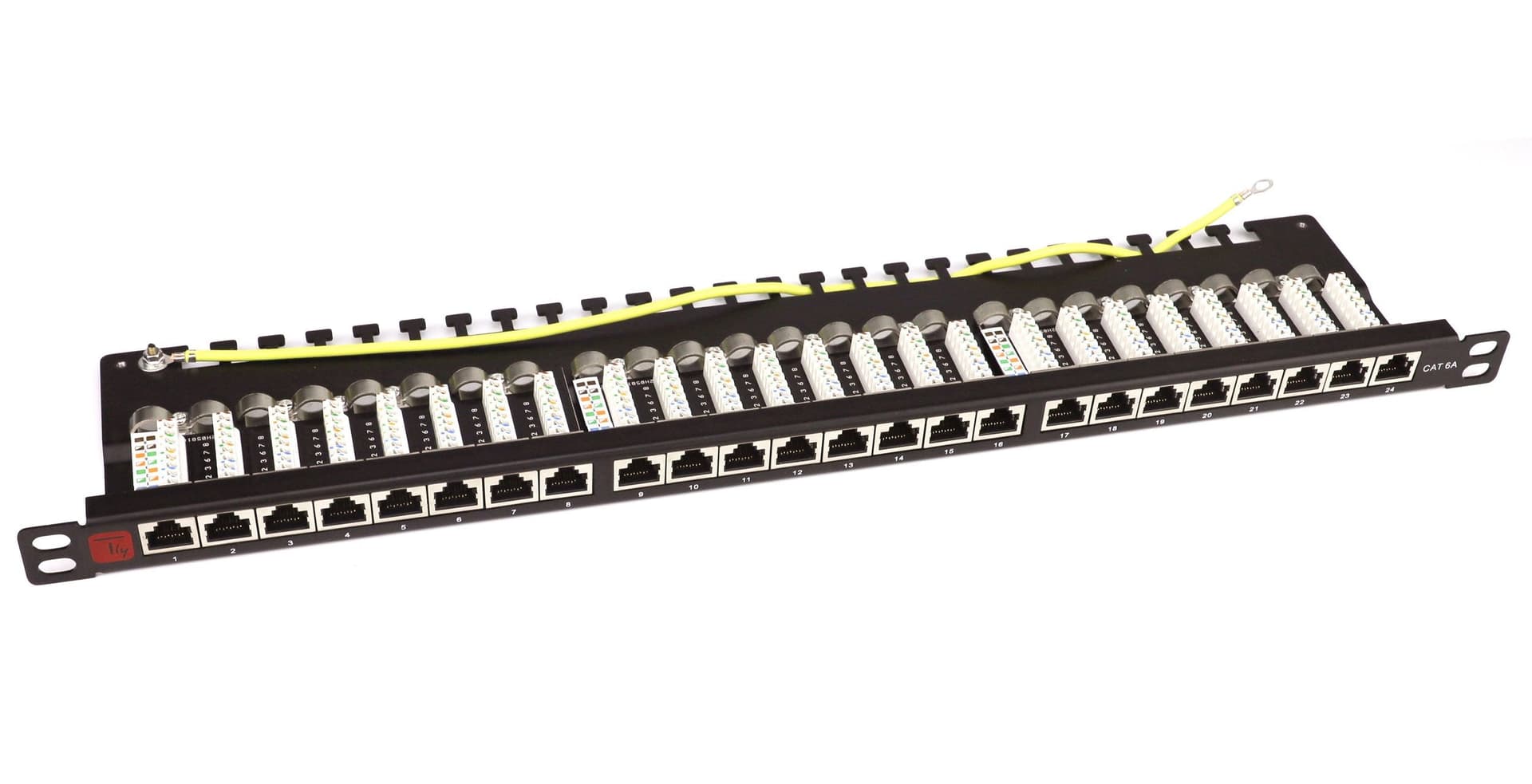 Pannello Patch STP 24 Posti RJ45 19'' 0.5U Cat.6A Nero in Morsettiere Scontolo.net - Potenza, commercioVirtuoso.it