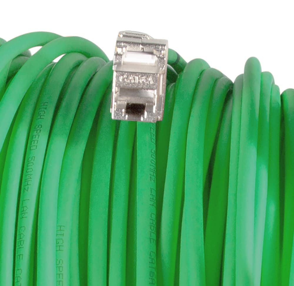 Cavo Patch Cat.7 Plug RJ45 S/FTP PUR con Avvolgicavo 60m Verde in Cavi Ethernet Scontolo.net - Potenza, commercioVirtuoso.it