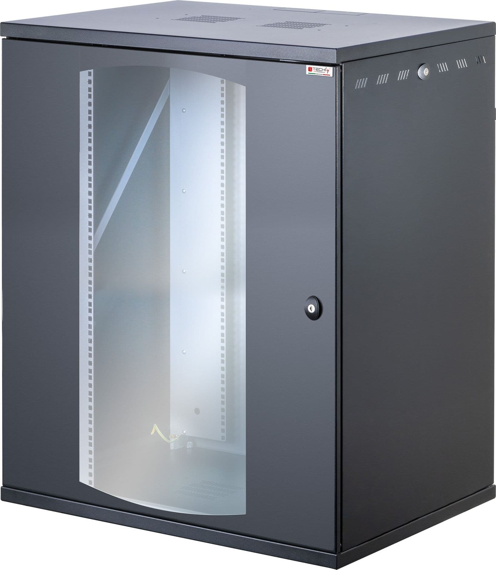 Armadio Rack 19'' a Muro 16U P 600mm L 800mm Porta Vetro Nero in  Scontolo.net - Potenza, commercioVirtuoso.it