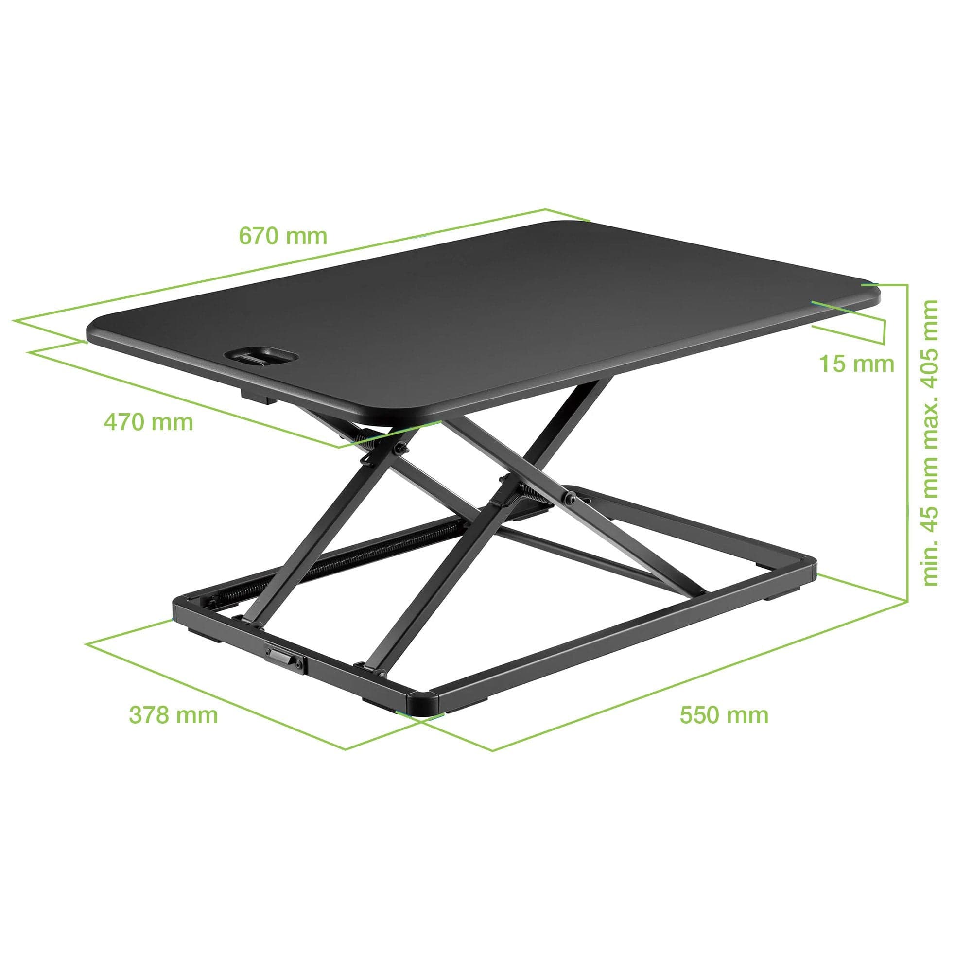 Convertitore da Scrivania In Piedi Postazione di Lavoro Sit Stand Ultra Slim Altezza Regolabile