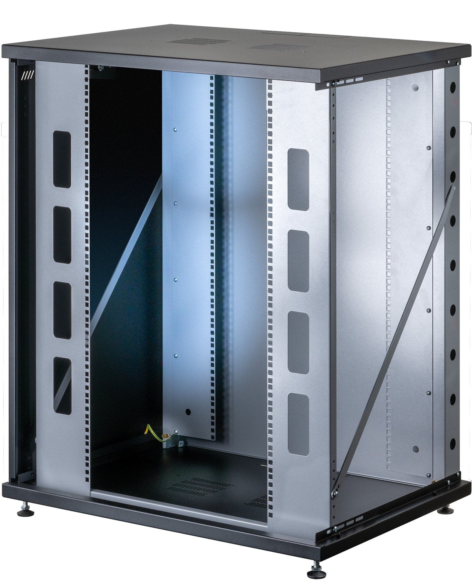 Armadio Rack 19'' a Muro 16U P 600mm L 800mm Porta Vetro Nero in  Scontolo.net - Potenza, commercioVirtuoso.it