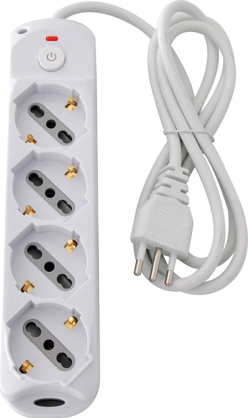 Presa Multipla a 4 Posti Italiana Bipasso/Schuko Spina 10A in Multiprese Scontolo.net - Potenza, commercioVirtuoso.it