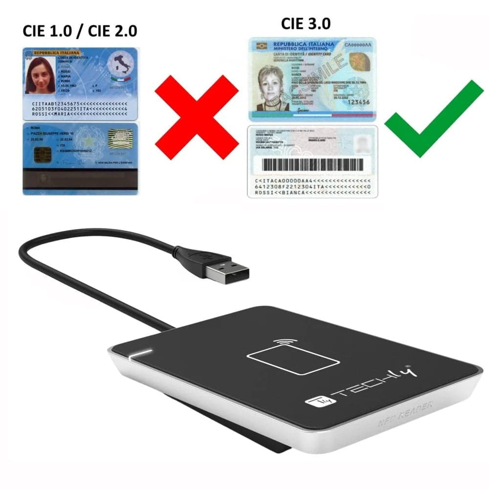 Lettore Contactless Card Reader RFID e NFC per Carta d’Identit&agrave Elettronica e Tessera Sanitaria in Lettori schede di memoria esterni Scontolo.net - Potenza, commercioVirtuoso.it