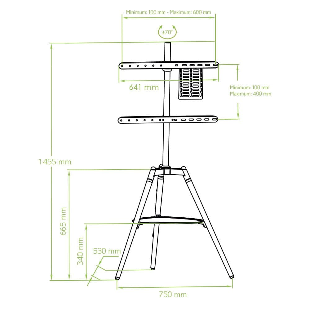 Supporto a Pavimento Cavalletto Tripod per TV LCD/LED/Plasma 32-65'' con Mensola in Supporti da parete e da soffitto Scontolo.net - Potenza, commercioVirtuoso.it
