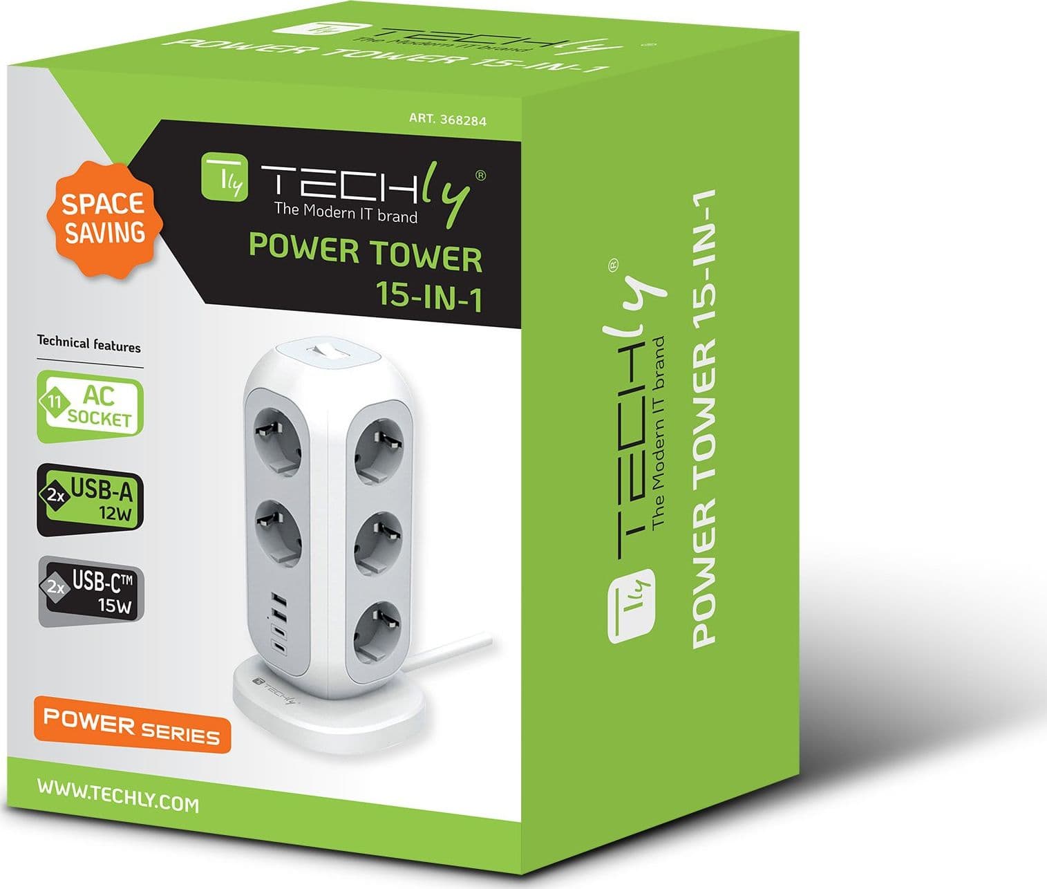Multipresa da Tavolo Torretta di Alimentazione 11 Prese Schuko 2 USB-A e 2 USB-C&trade