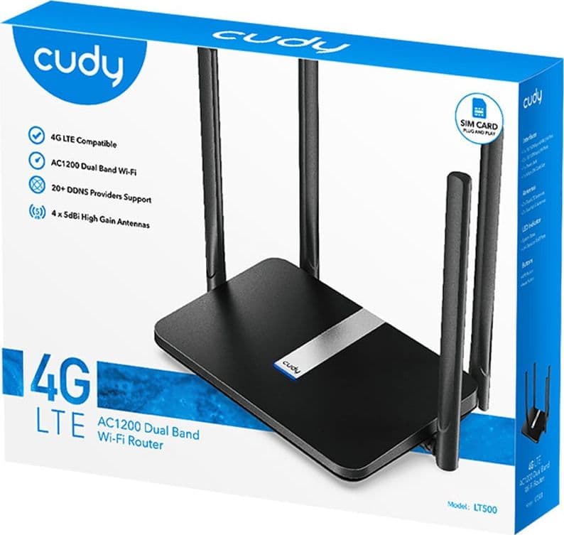Router Wi-Fi Dual Band 4G LTE AC1200, LT500