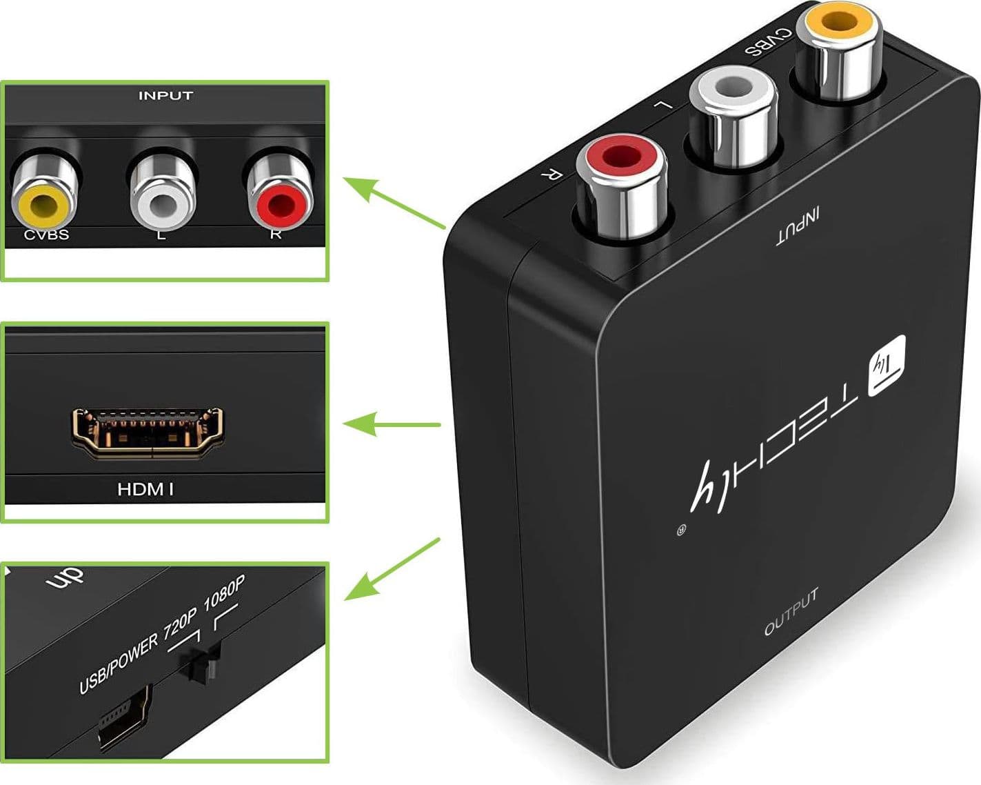 Mini Convertitore Video Composito a HDMI 720p 1080p con Cavo USB in Video convertiori Scontolo.net - Potenza, commercioVirtuoso.it