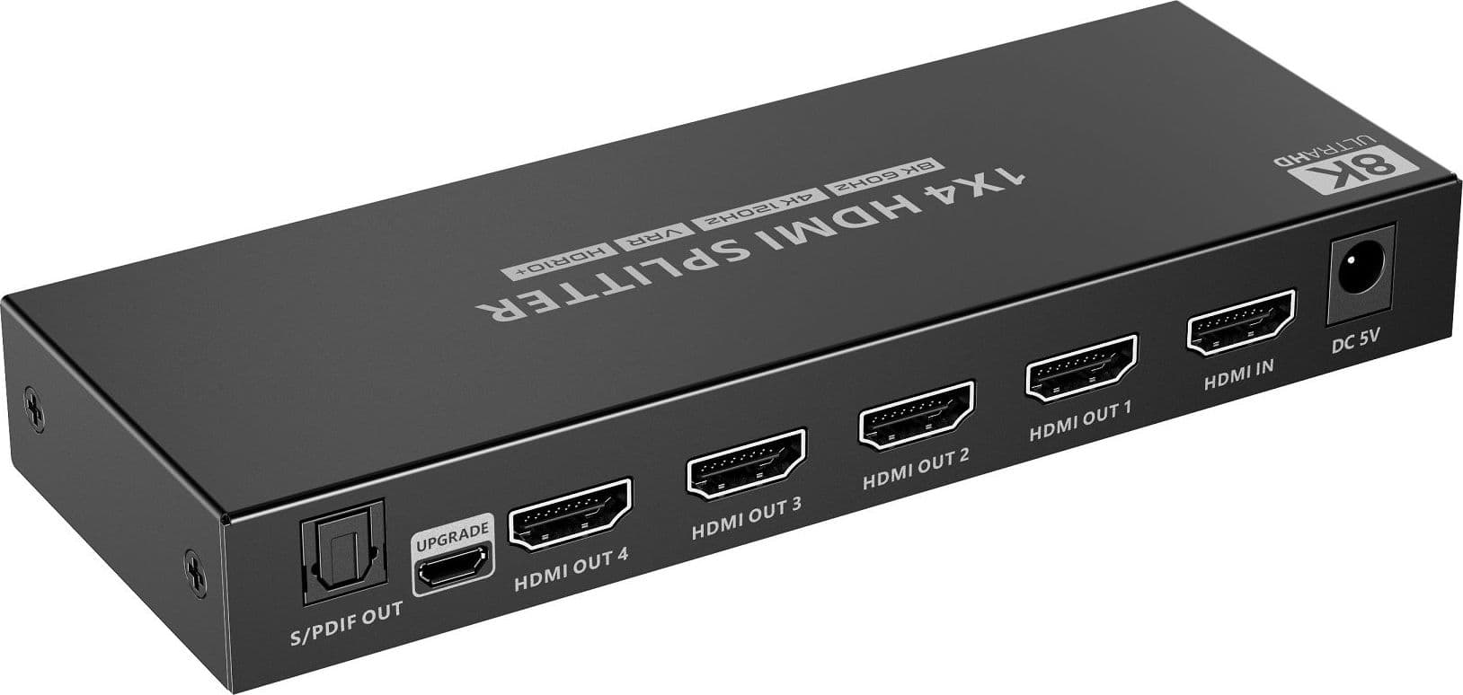 Splitter HDMI 8K UHD 3D 60Hz 4 vie CEC SPDIF Ottico