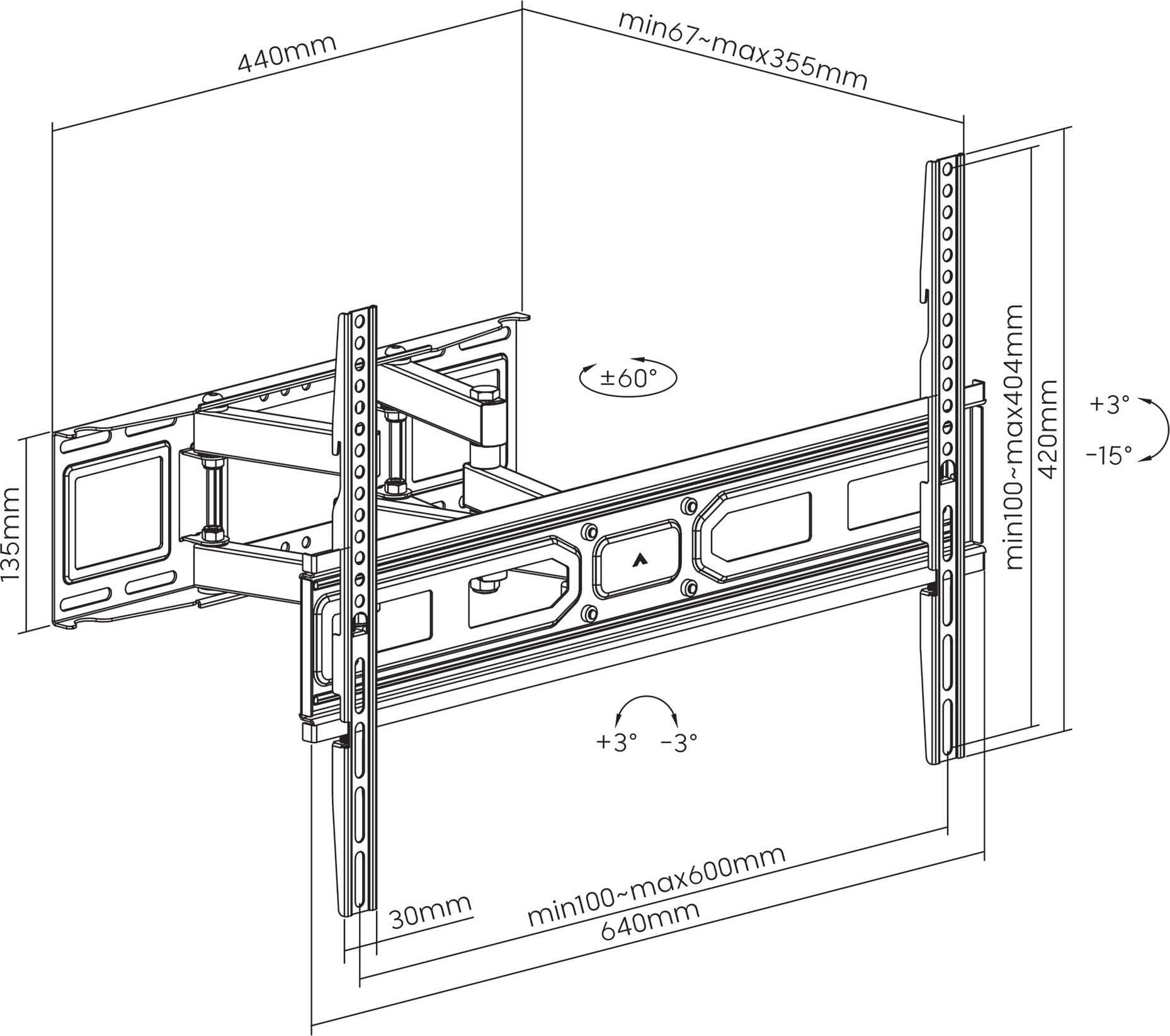 Supporto a Muro per TV LED LCD 37-80'' Full-Motion in Supporti da parete e da soffitto Scontolo.net - Potenza, commercioVirtuoso.it