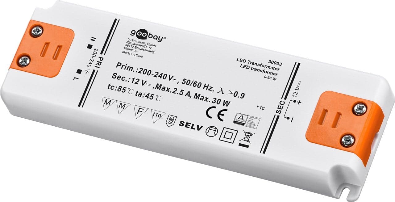 Trasformatore per Illuminazione LED da 12 V (DC)/30 W in Trasformatori Scontolo.net - Potenza, commercioVirtuoso.it