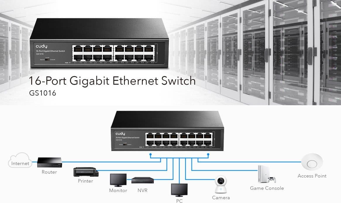 Switch Gigabit Ethernet a 16 Porte, GS1016 in  Scontolo.net - Potenza, commercioVirtuoso.it