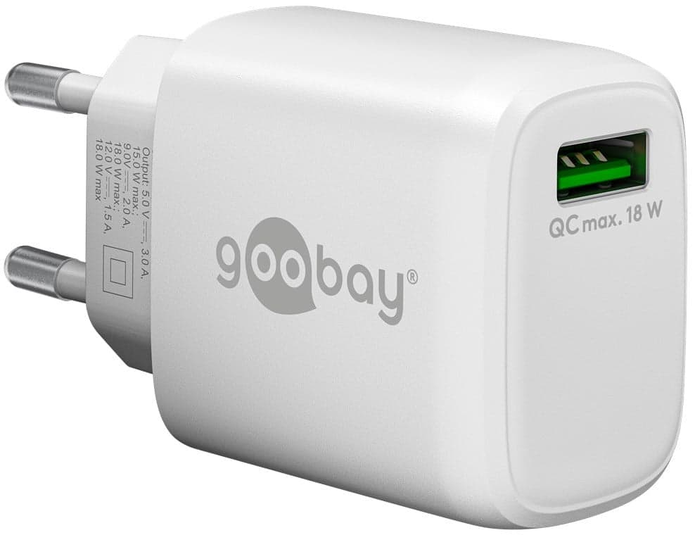 Caricabatterie Ricarica Rapida USB QC 3.0 (18 W) Bianco in Caricabatterie da muro Scontolo.net - Potenza, commercioVirtuoso.it
