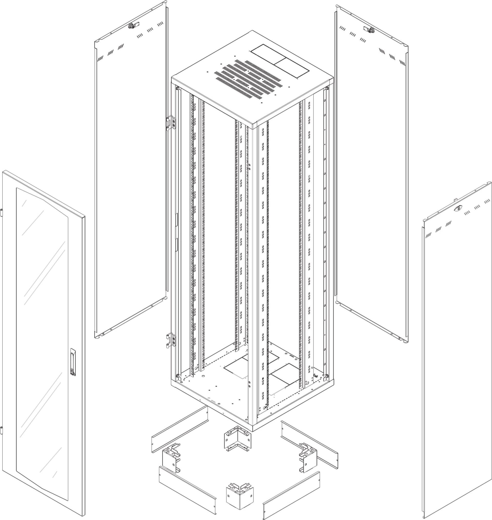 Armadio Rack NextGen 19'' 600x600 33U Grigio