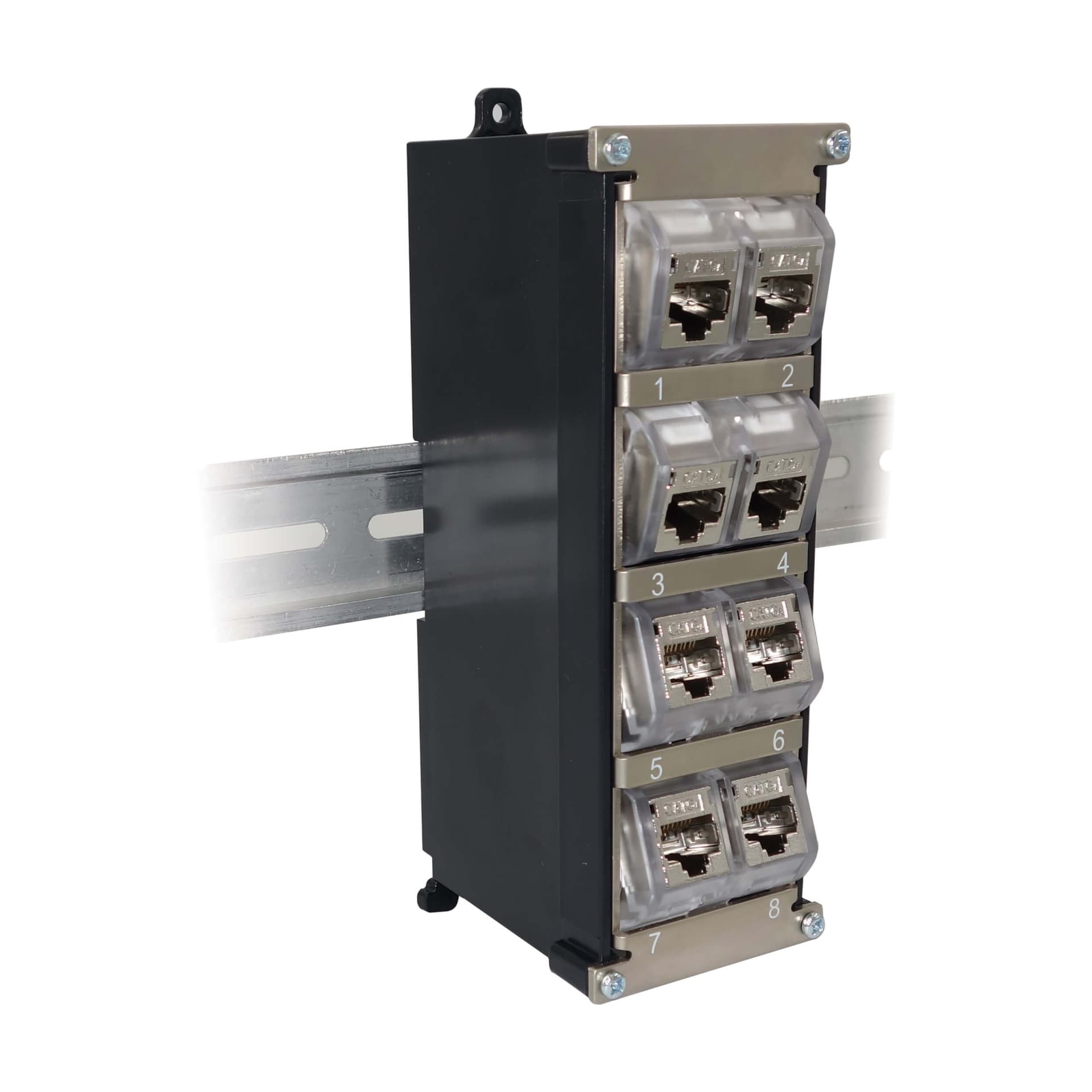 Pannello Patch Keystone 8 porte per Guida DIN e Montaggio a Parete con Messa a Terra in Cavi Ethernet Scontolo.net - Potenza, commercioVirtuoso.it