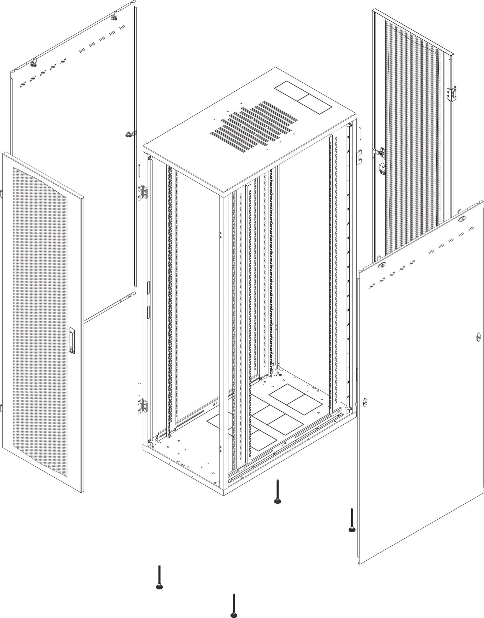 Armadio Server Rack NextGen 1000 19'' 600x1000 42U Nero Porta Grigliata