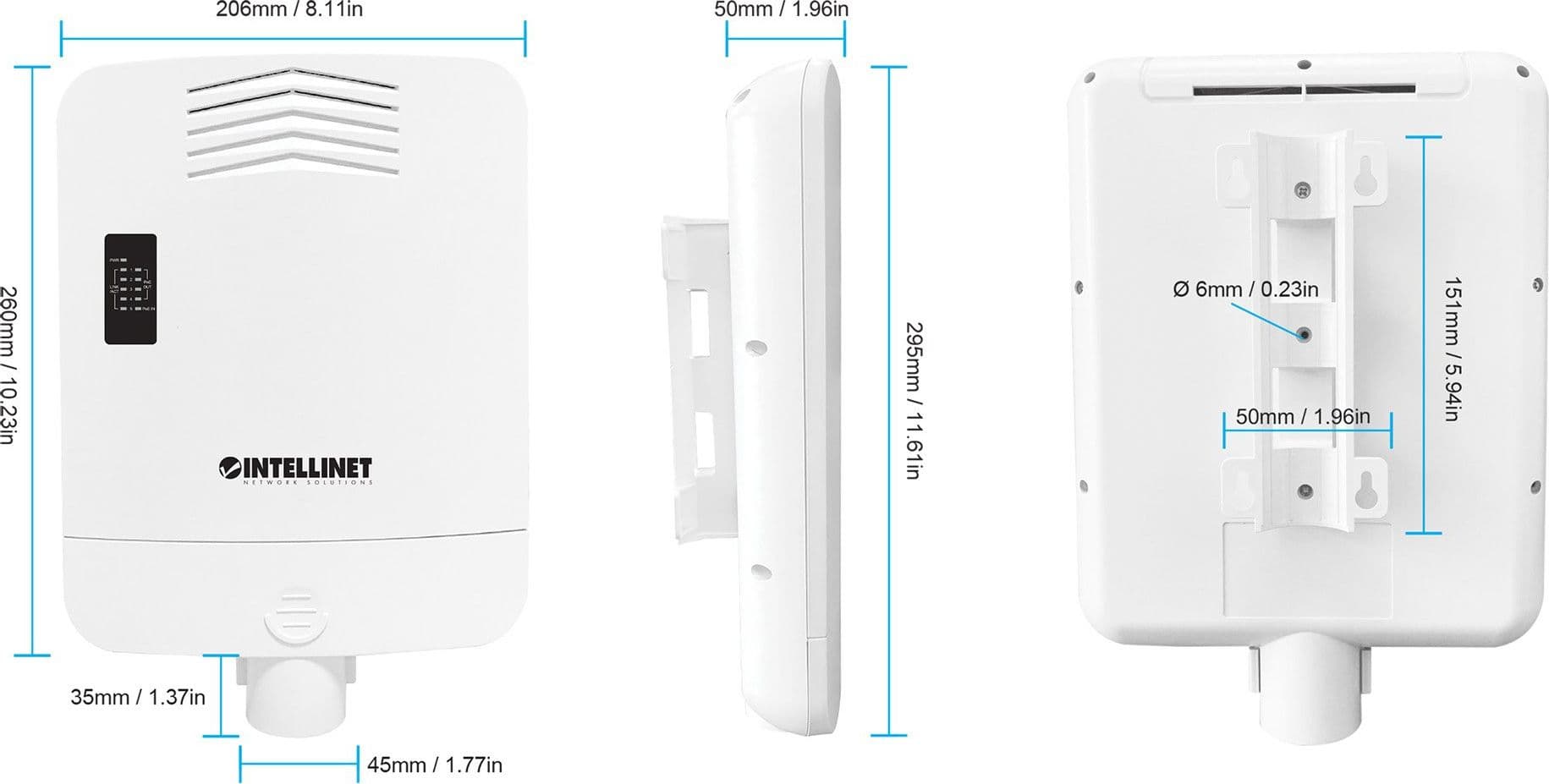 Switch Gigabit 5 porte PoE Passante / Extender 4 porte PoE+ per Esterno