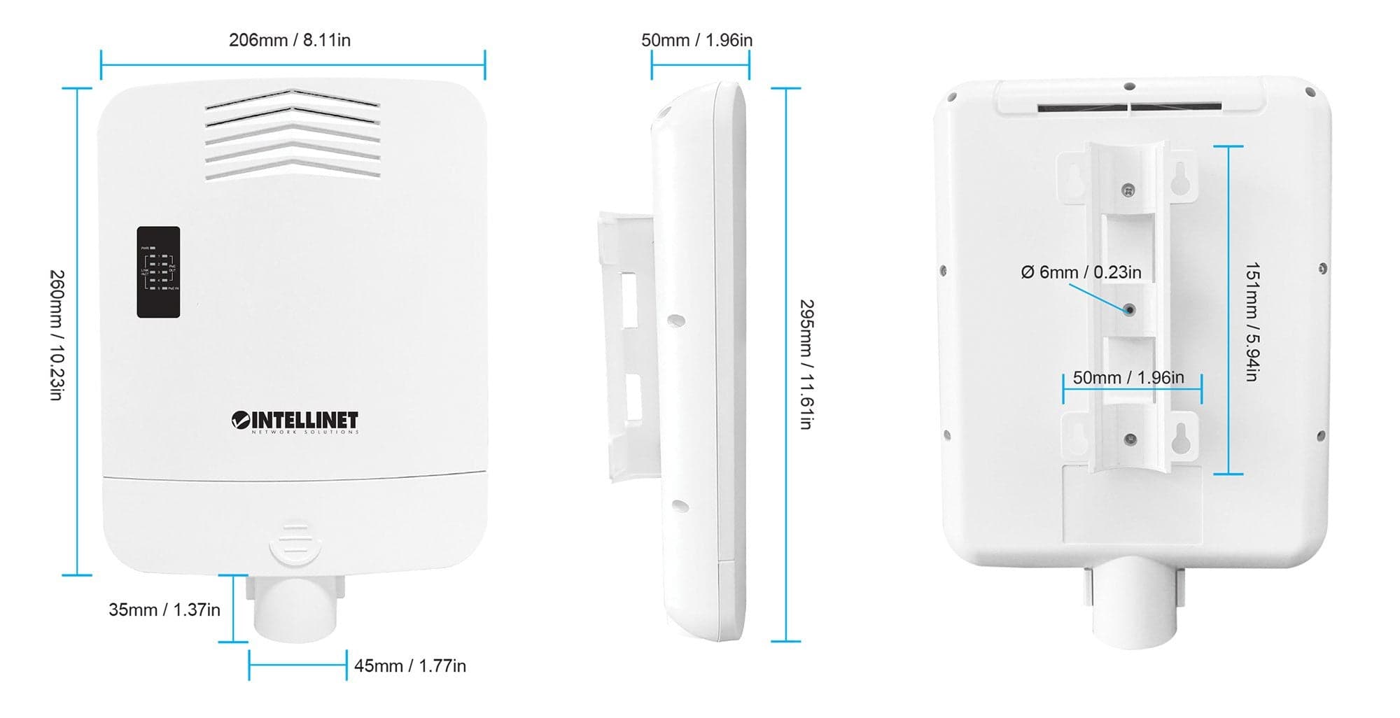 Switch Gigabit 5 porte PoE Passante / Extender 4 porte PoE+ per Esterno