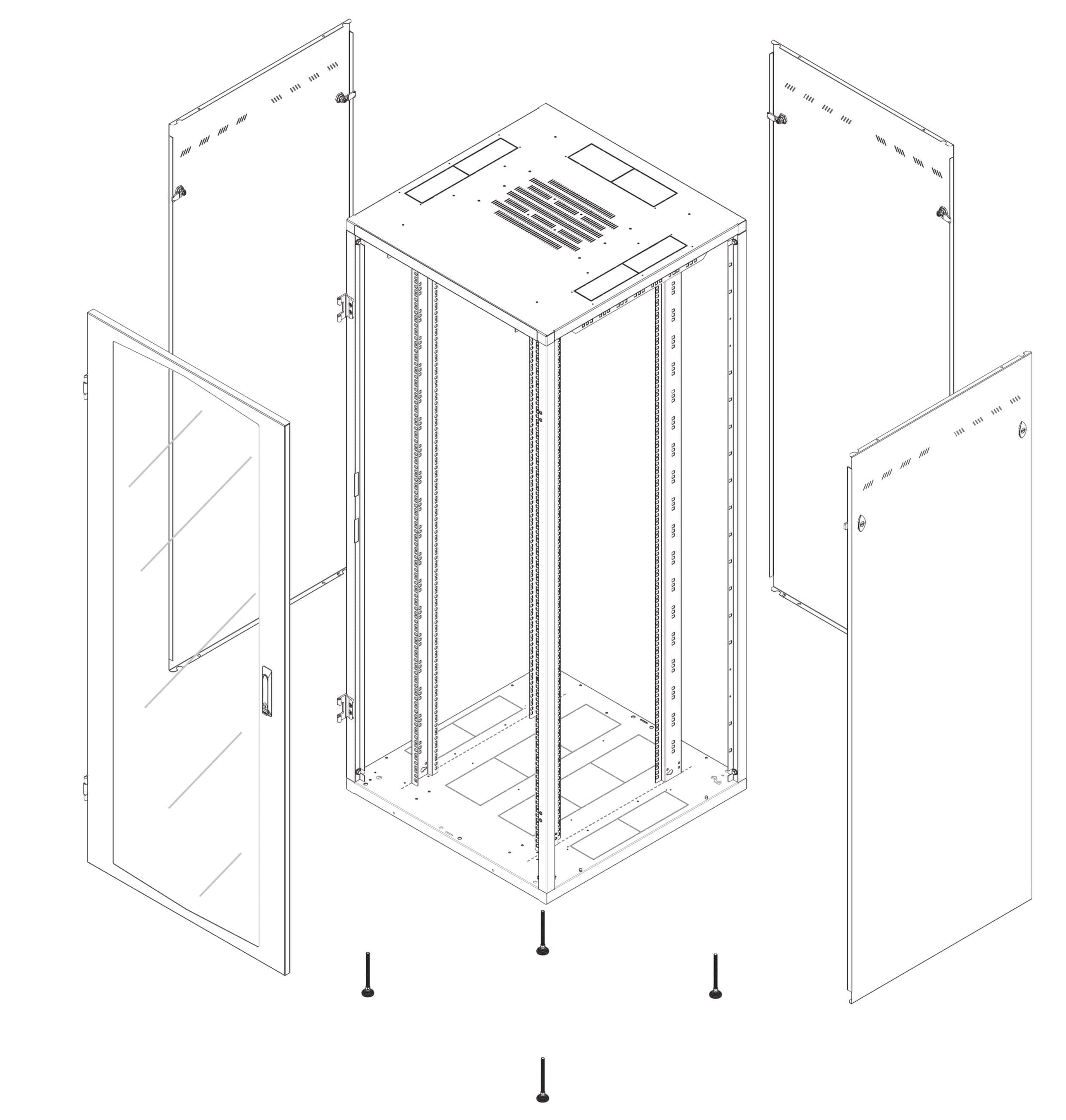 Armadio Server Rack NextGen 1000 19'' 800x800 47U Nero in  Scontolo.net - Potenza, commercioVirtuoso.it