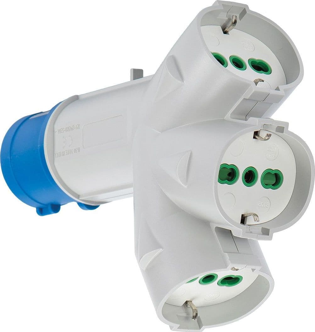 Adattatore Industriale Triplex da Spina Italiana 16A a 3 Prese Bipasso Schuko in Multiprese Scontolo.net - Potenza, commercioVirtuoso.it