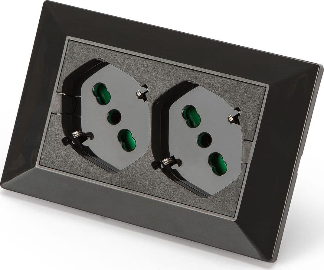 Multipresa Universale da Incasso con Doppia Presa Bipasso Italiana Schuko Nero in Multiprese Scontolo.net - Potenza, commercioVirtuoso.it