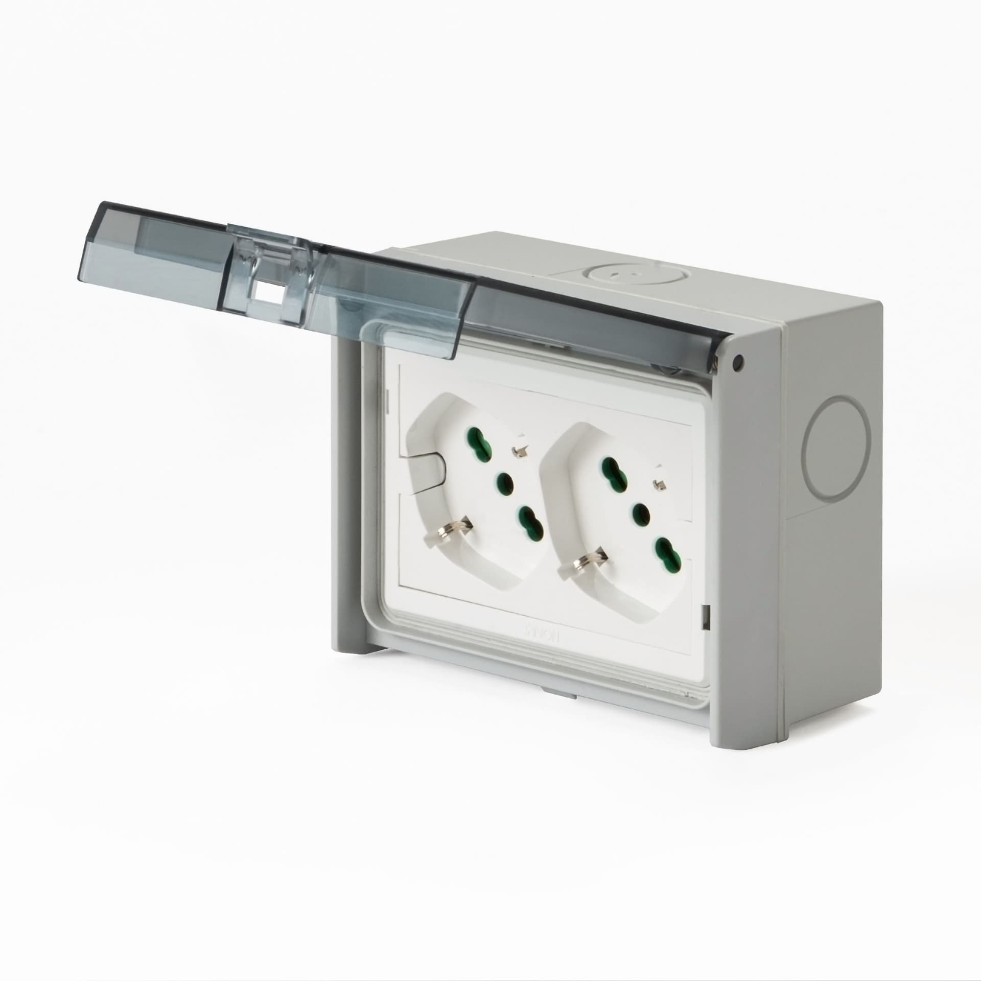 Multipresa Universale IP55 con Doppia Presa Bipasso Italiana Schuko con Scatola da Parete 3 Moduli in Prese a muro Scontolo.net - Potenza, commercioVirtuoso.it