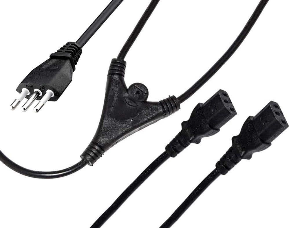 Cavo alimentazione 2 C13 (F) a italiana 1,8 mt nero in Fili elettrici Scontolo.net - Potenza, commercioVirtuoso.it