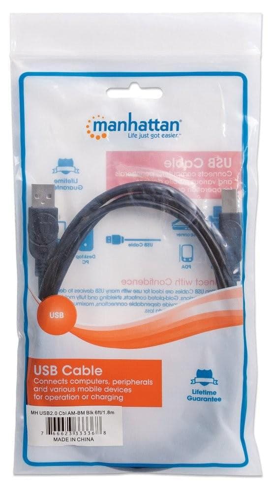 Cavo USB 2.0 A maschio/B maschio 0,5m Nero