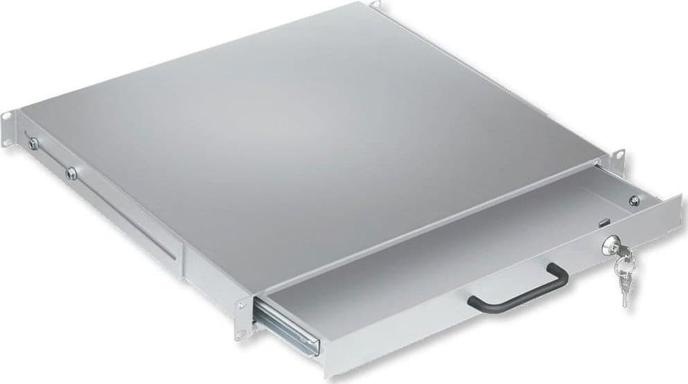 Cassetto Porta Tastiera 1U per Armadi Rack 19'' con Serratura Grigio
