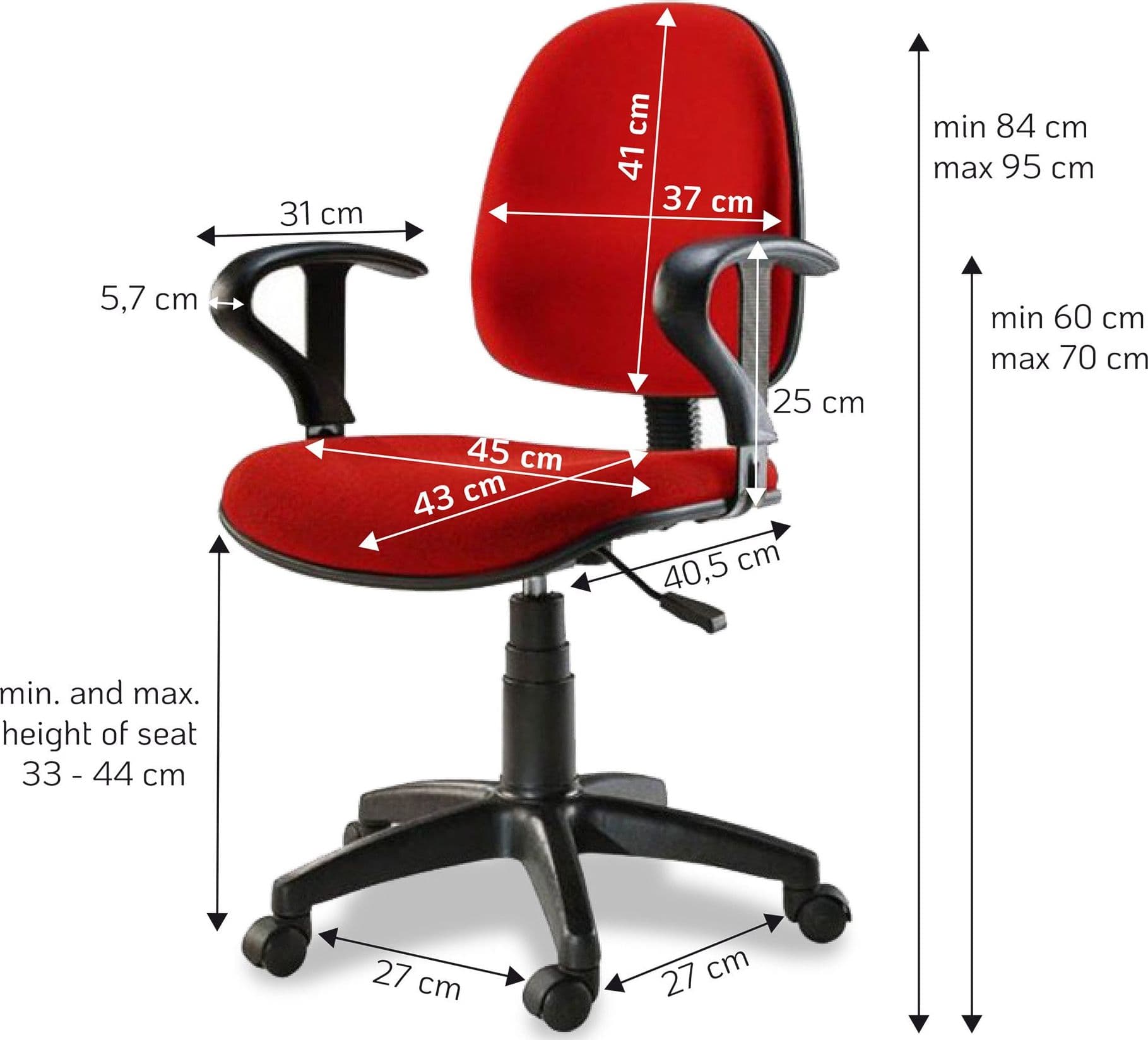 Sedia per Ufficio Easy Colore Rosso in Sedie da scrivania Scontolo.net - Potenza, commercioVirtuoso.it