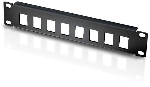 Pannello Patch 10'' 1 HE 8 posti per Frutti Keystone Nero