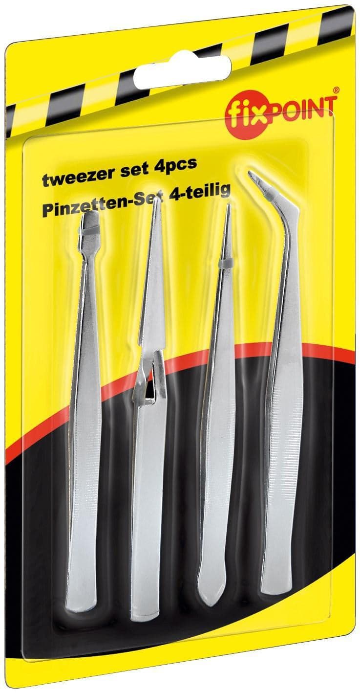Set 4 pinzette di precisione in acciaio inossidabile