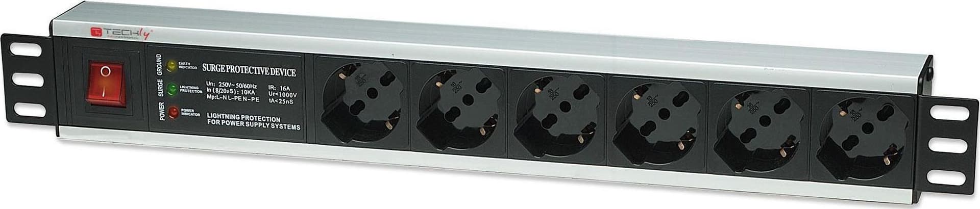 Multipresa 6 Posti Rack 19'' con Protezione e Interruttore Spina Italiana 1,5U in Cavi di alimentazione Scontolo.net - Potenza, commercioVirtuoso.it