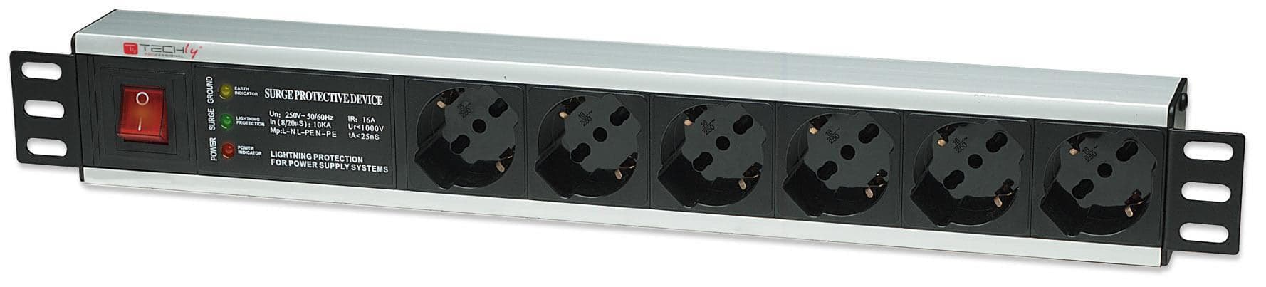 Multipresa 6 Posti Rack 19'' con Protezione e Interruttore Spina Italiana 1,5U in Cavi di alimentazione Scontolo.net - Potenza, commercioVirtuoso.it