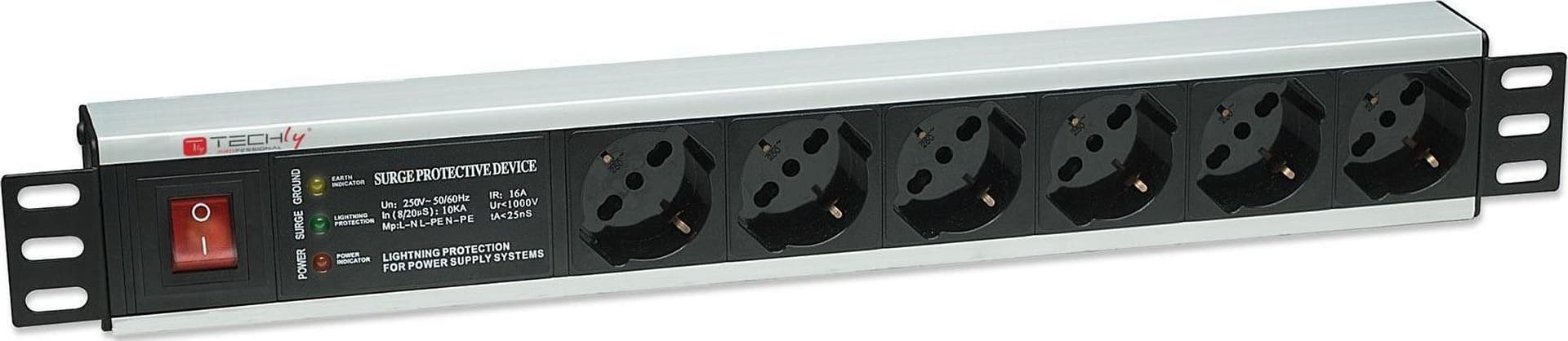 Multipresa 6 Posti Rack 19'' con Protezione e Interruttore Spina Italiana 1,5U in Cavi di alimentazione Scontolo.net - Potenza, commercioVirtuoso.it