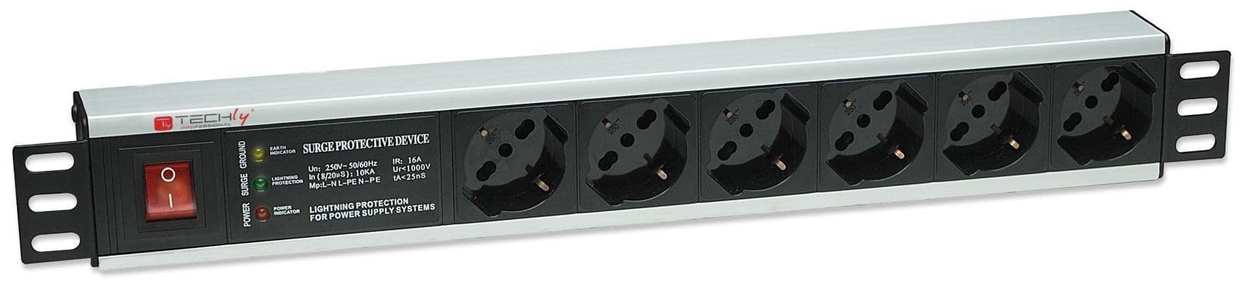 Multipresa 6 Posti Rack 19'' con Protezione e Interruttore Spina Italiana 1,5U in Cavi di alimentazione Scontolo.net - Potenza, commercioVirtuoso.it