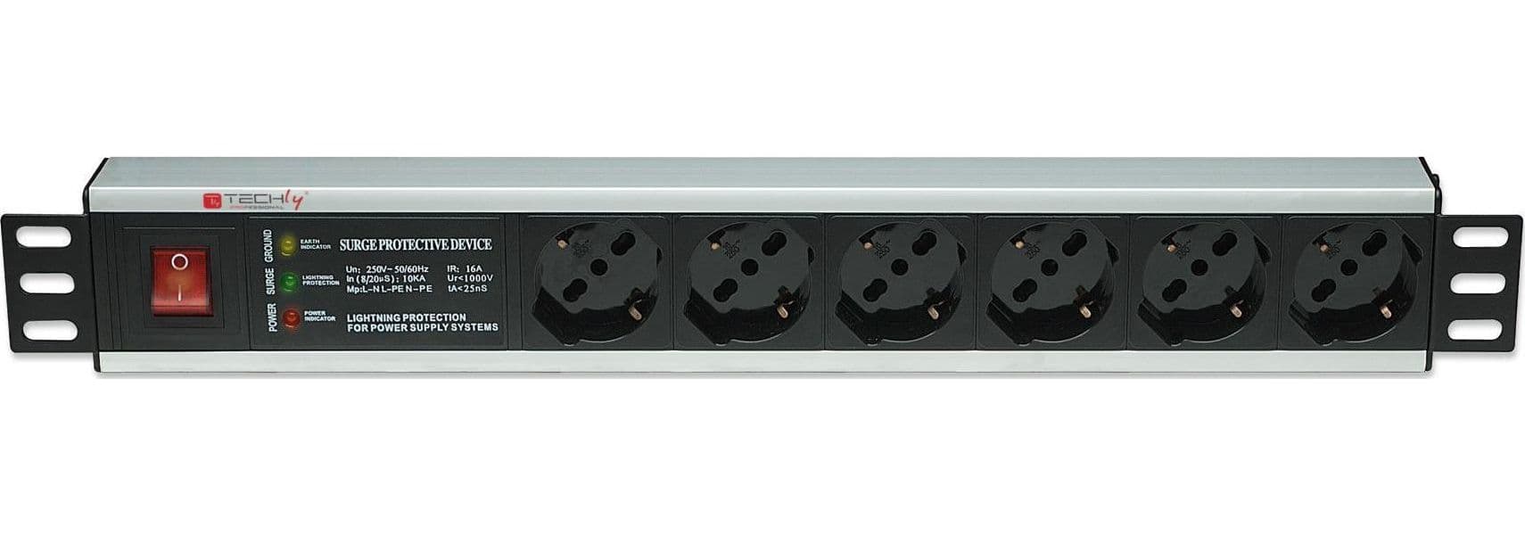 Multipresa 6 Posti Rack 19'' con Protezione e Interruttore Spina Italiana 1,5U in Cavi di alimentazione Scontolo.net - Potenza, commercioVirtuoso.it