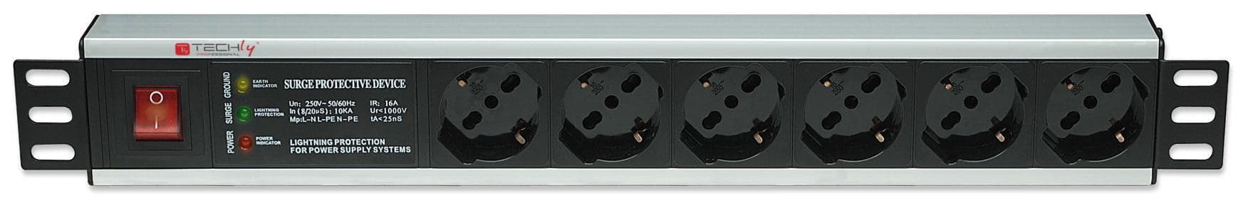 Multipresa 6 Posti Rack 19'' con Protezione e Interruttore Spina Italiana 1,5U in Cavi di alimentazione Scontolo.net - Potenza, commercioVirtuoso.it