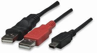 Cavo USB 2.0 ad Y 2xA maschio/mini B maschio 0,6 m in  Scontolo.net - Potenza, commercioVirtuoso.it